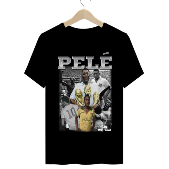 Camiseta Unissex Premium Pelé Rei Do Futebol Moda 100% Algodão Edson Arantes  nascimento Goat Lançamento TrendBox Mania
