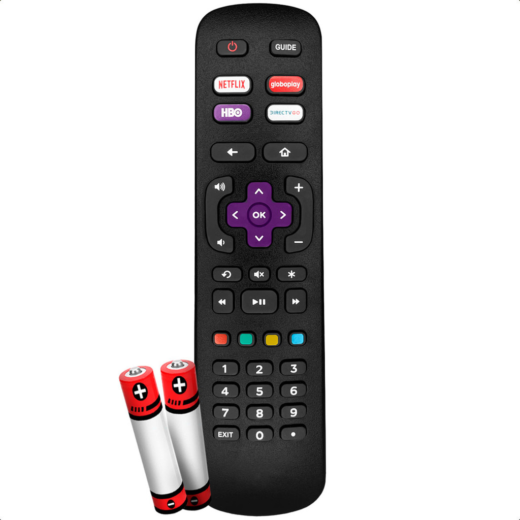 Controle Remoto Tv Compativel Com Tv Philco Smart Semp Roku Netflix Hbo GloboPlay FBG-9185