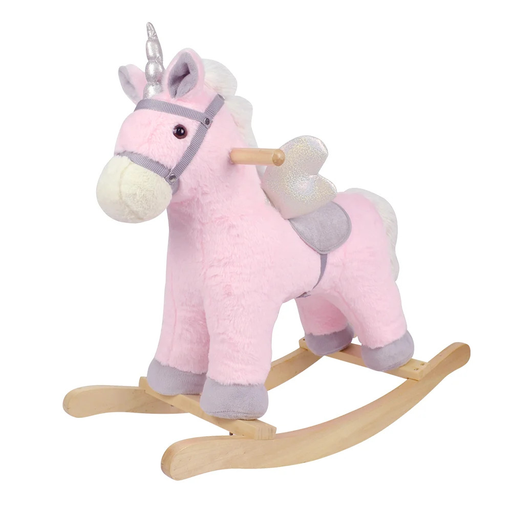UNICORNIO DE BALANÇO REVESTIDO EM PELÚCIA - CAA