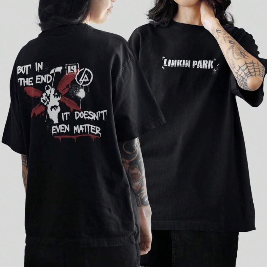 Camiseta Unissex Oversized Plus Size Feminina Masculina Banda Rock Linkin Park Estampada Em Algodão Camisa Unissex Turnê
