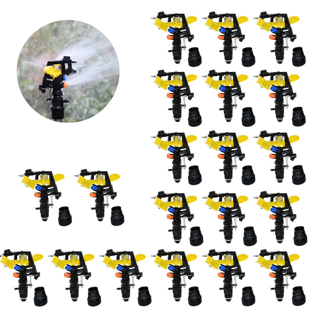Kit 20 Aspersor Setorial 3/4 De Impacto Irrigador Espiga 1/2 ou 3/4 Horta, Pasto e Jardim
