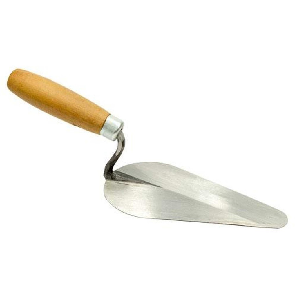 Colher de Pedreiro 10'' Aço SAE 1070 Cabo Madeira - Formato Oval