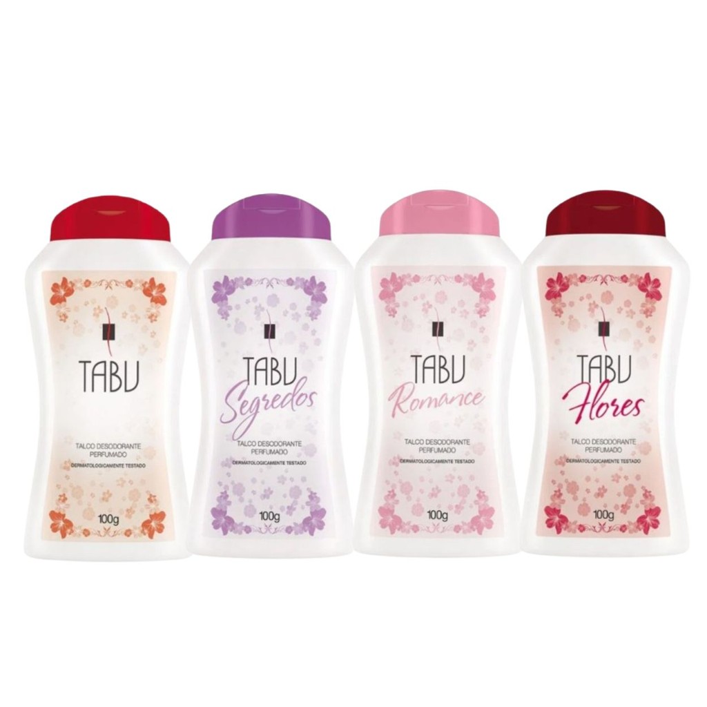 Kit 4 Talco Desodorante Perfumado Tabu 100G - Dana