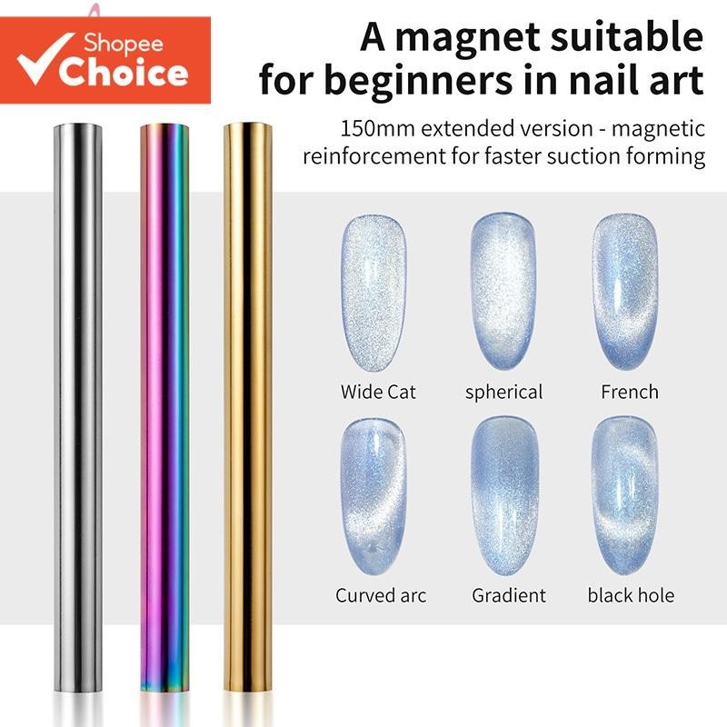 Ferramenta Magnética De Unha Olho De Gato Cilíndrica De Ponta Dupla Para Esmalte Em Gel Nail Art