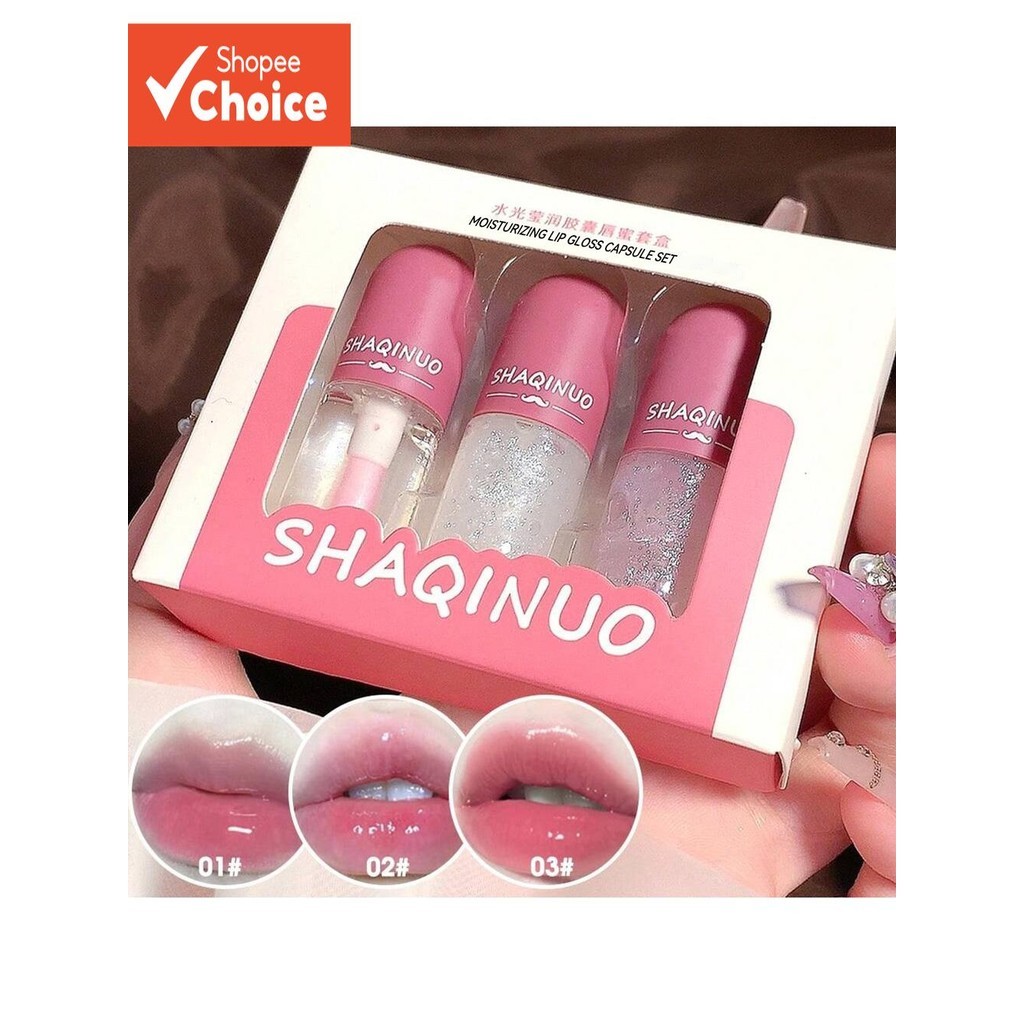 Presente Dos Namorados Conjunto De Cápsulas De Brilho Labial Espelho Hidratante Fino Incolor Vidro Transparente Óleo De 