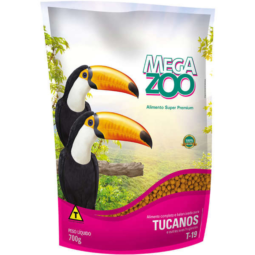 Ração Megazoo Para Tucanos Aves Frugívoras T-19 - 700G