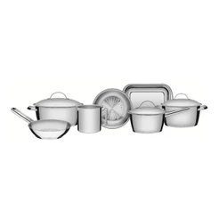 Jogo De Panelas Allegra Aço Inox Fundo Triplo Tampas De Inox 7 Peças - Tramontina 65650170
