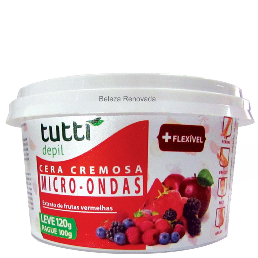 Cera Micro-ondas Cremosa depilação corporal 120g Tutti Depil