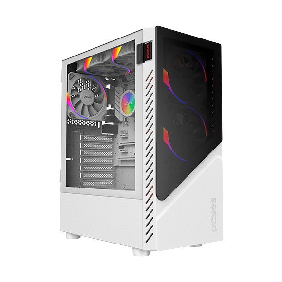Gabinete Gamer Pcyes Set White Ghost Lateral Em Vidro Temperado