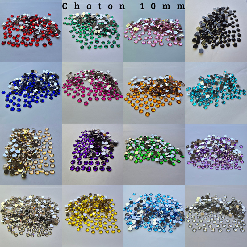 Chaton Redondo Colagem Modelo Sextavado 10mm Com 100 Unidades em Oferta na Shopee