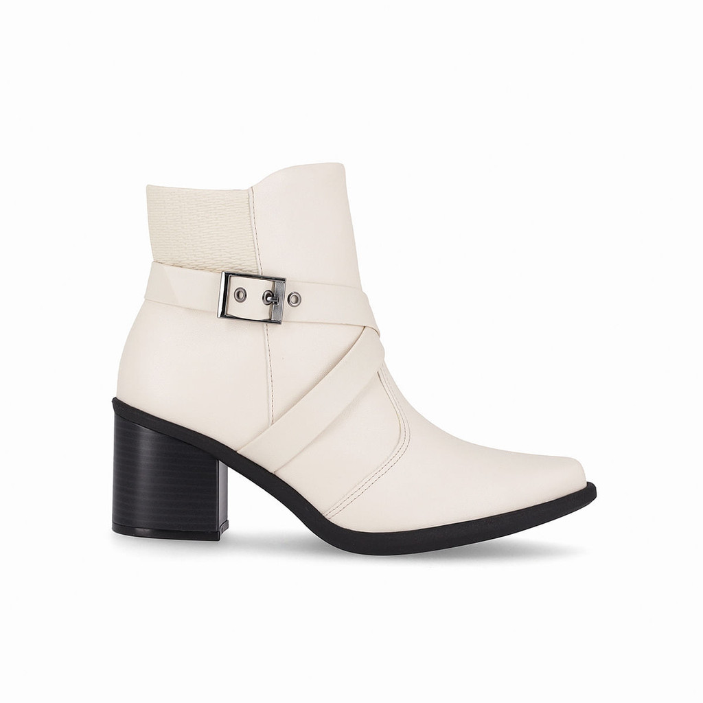 Bota Giordana Cano Curto Salto Alto Off White - Women Shoes