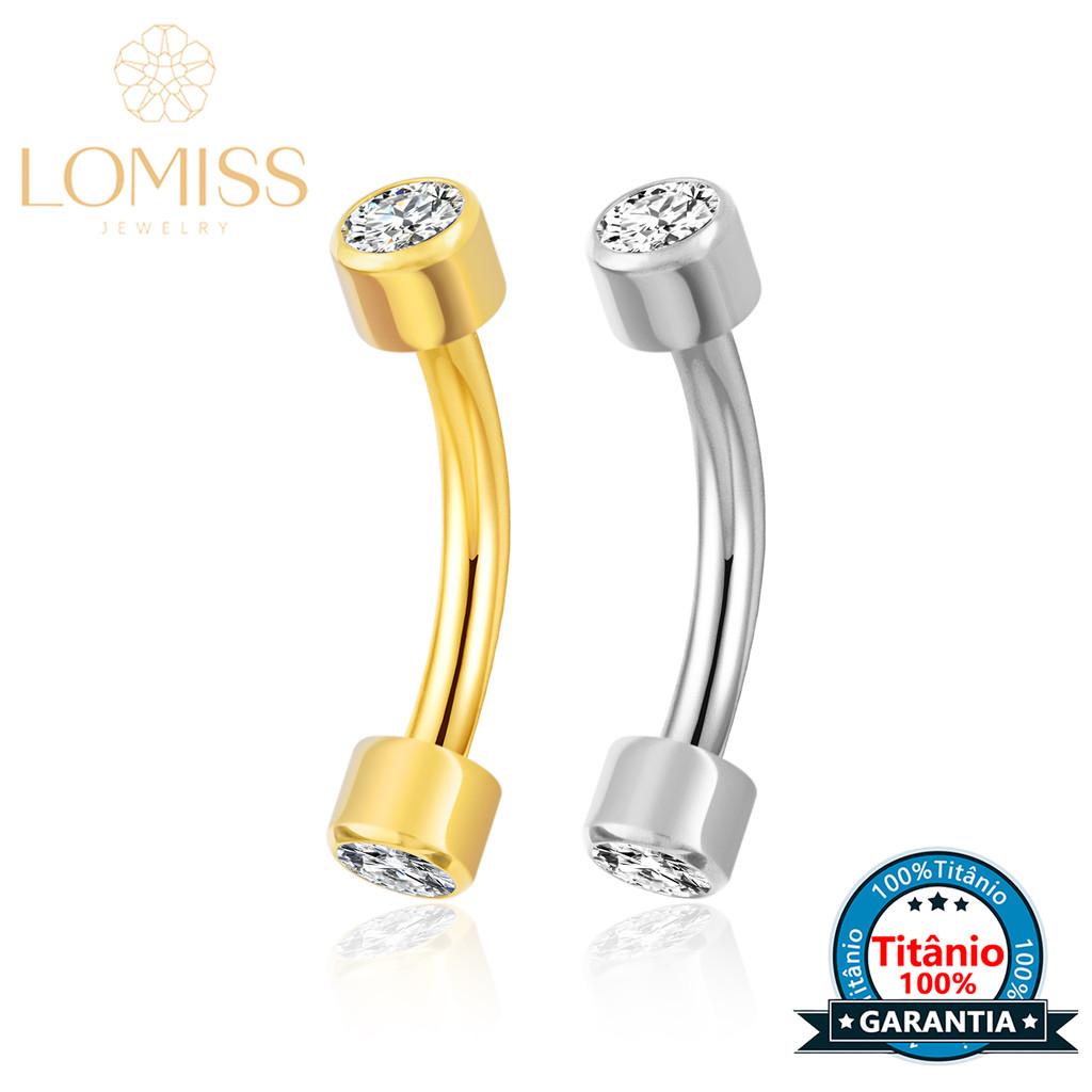 Piercing Sobrancelha Titânio Cereja Zircônias Cravejadas Labret Microbell Curvo  Rook Daith Cartilagem Mamilos Feminino em Oferta na Shopee
