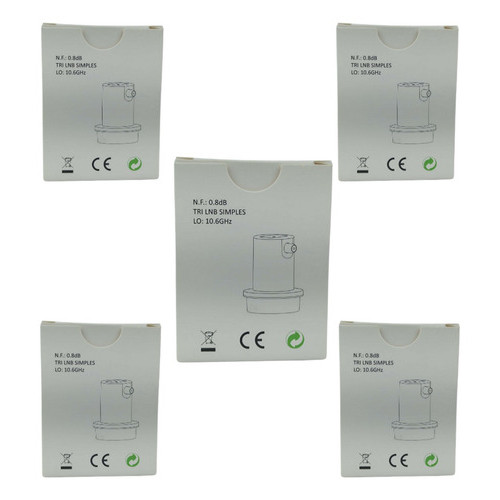 Kit 5 Lnb Simples Banda Ku Universal Lnbf 1 Saída Full Hd