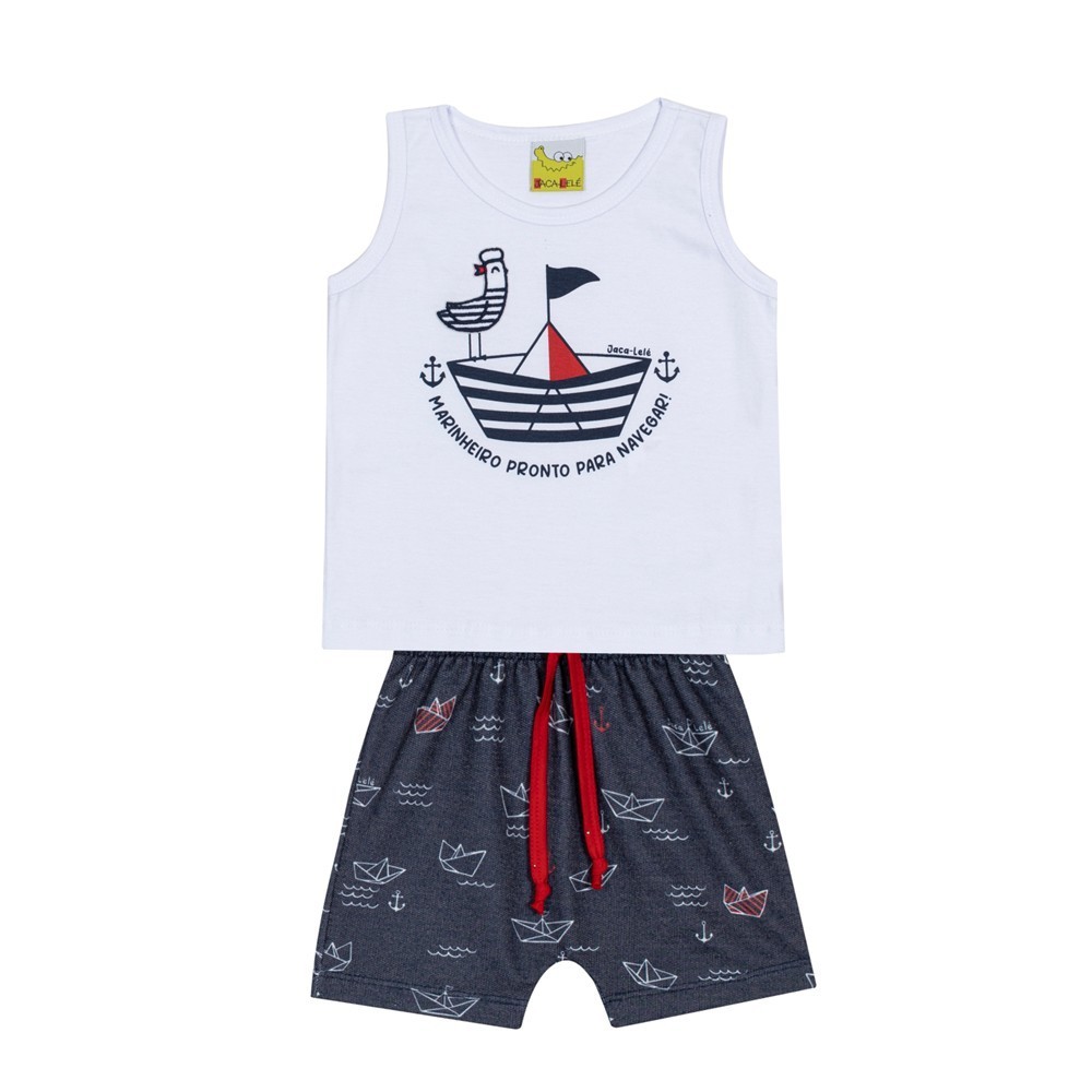 Conjunto Infantil Menino Regata Marinheiro Verão Jaca Lelé