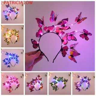 PATRICIA1OW Faixa De Cabelo Borboleta Luminosa , Cabeça Com Brilho LED De Resina Luzes Piscante Colorida