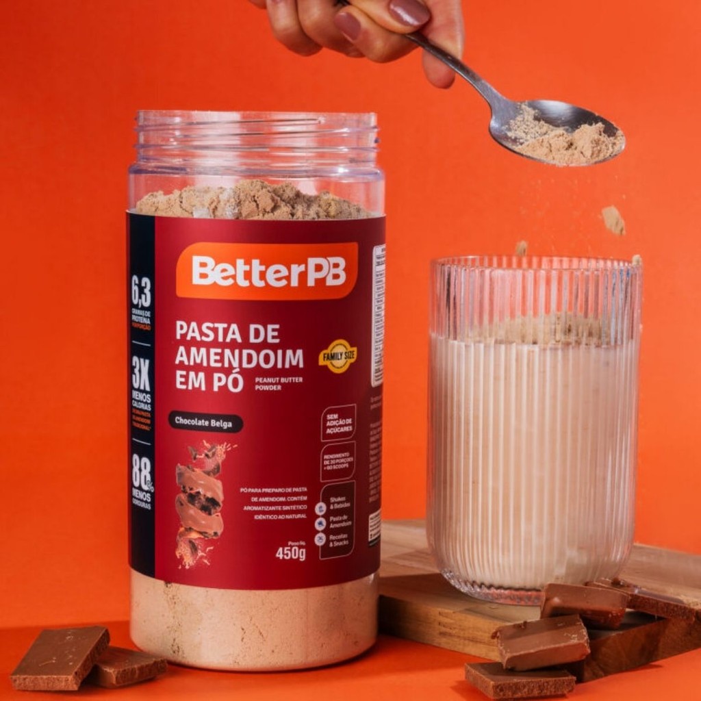 Detalhes do Pasta de Amendoin Chocolate Belga 450g Betterpb