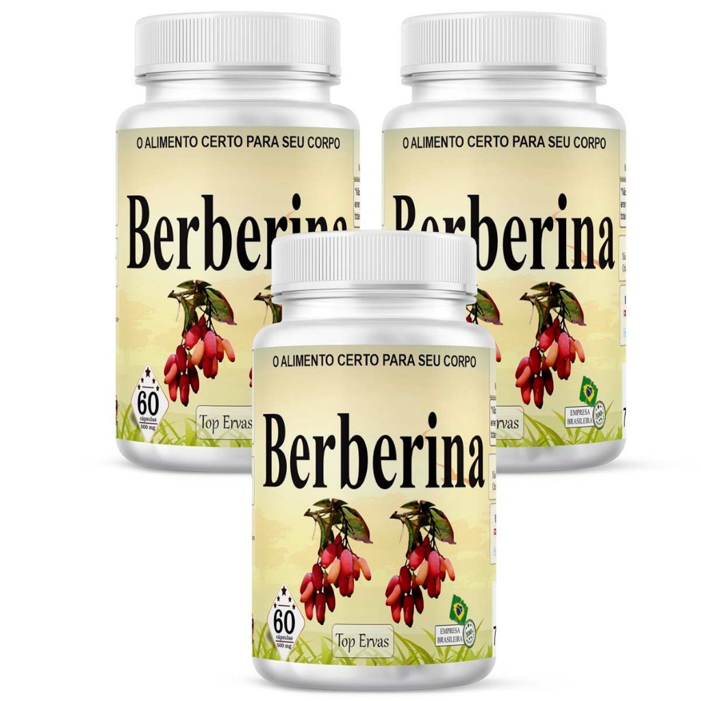 Berberina em Capsulas ( Equilibra os niveis de açucar ) kit 3 Potes natural