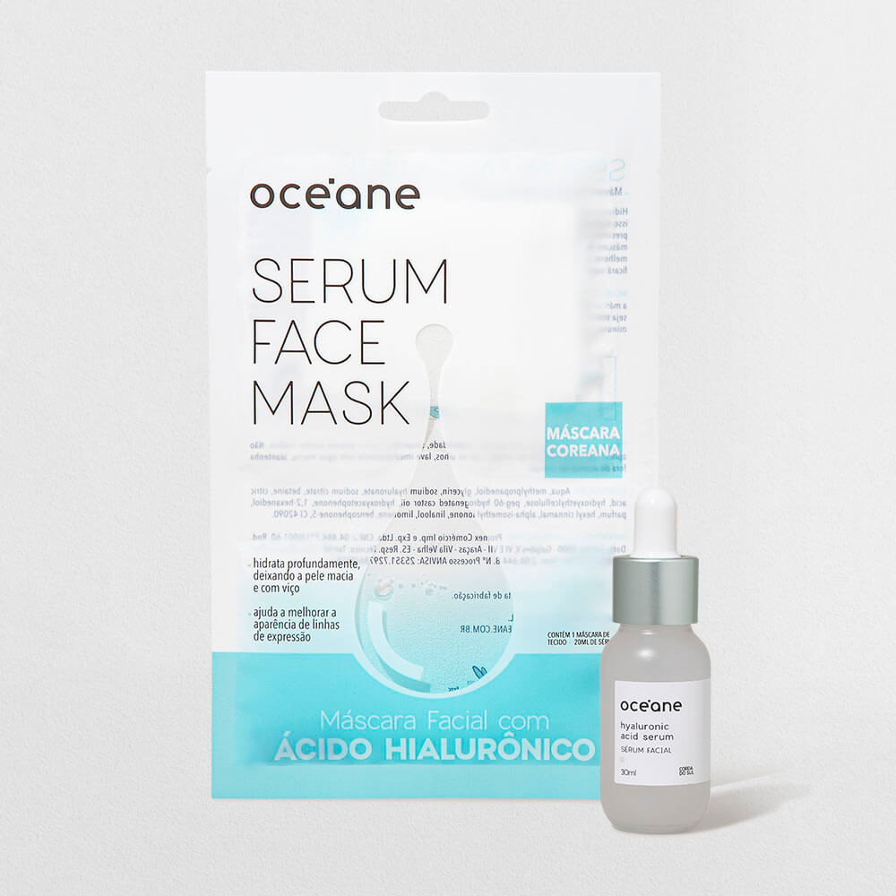 Kit Sérum Facial com Ácido Hialurônico + Máscara Facial (2 Produtos) - Beauty