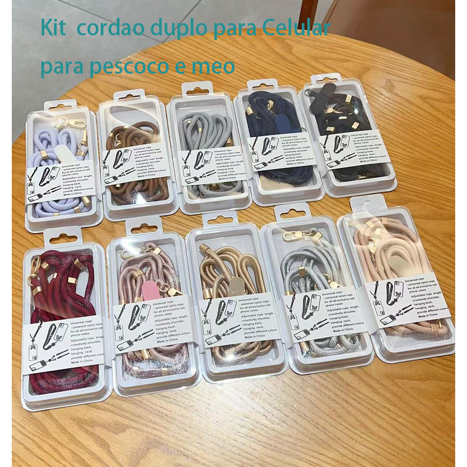 Kit cordão duplo para Celular para pescoço e mão em Oferta na Shopee