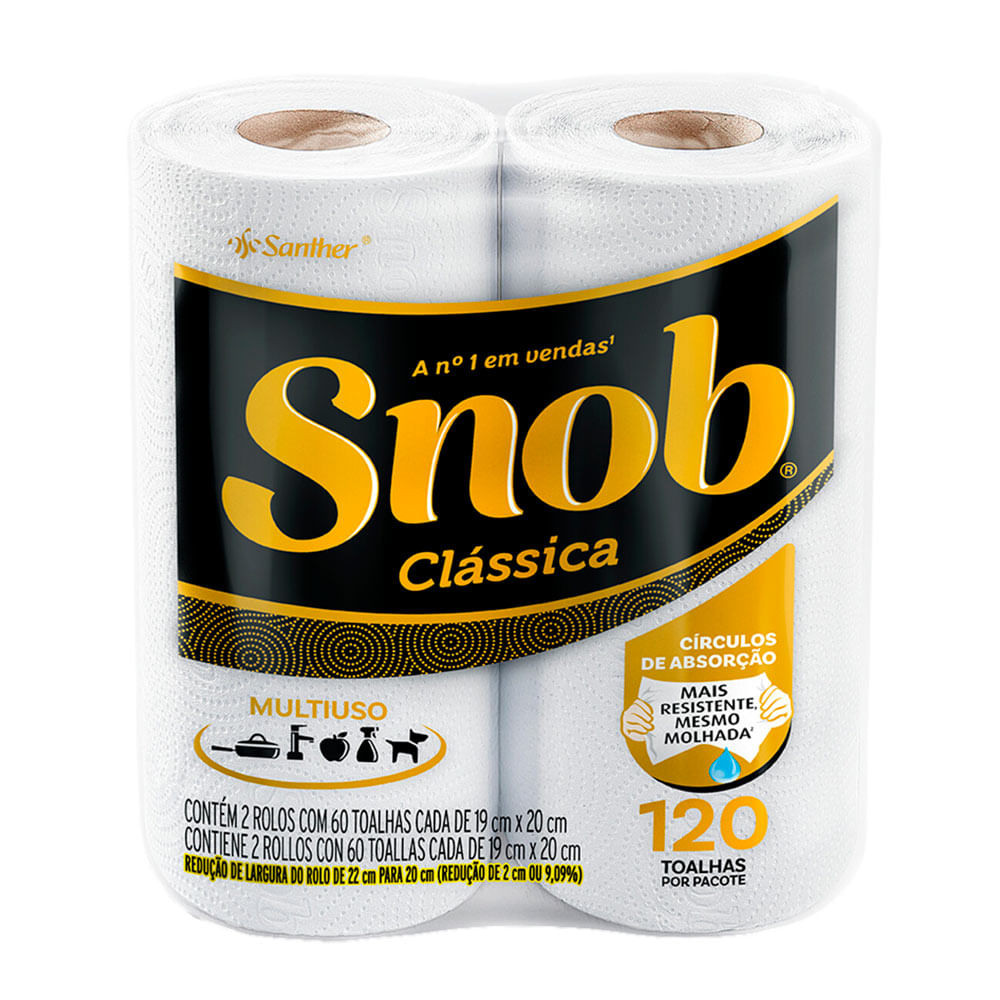 Papel Toalha Snob Clássica Multiuso com 2 Unidades - Home Appliances