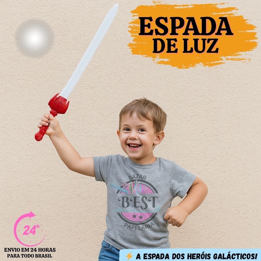 Espada Sabre De Luz Led 53 cm Crianças