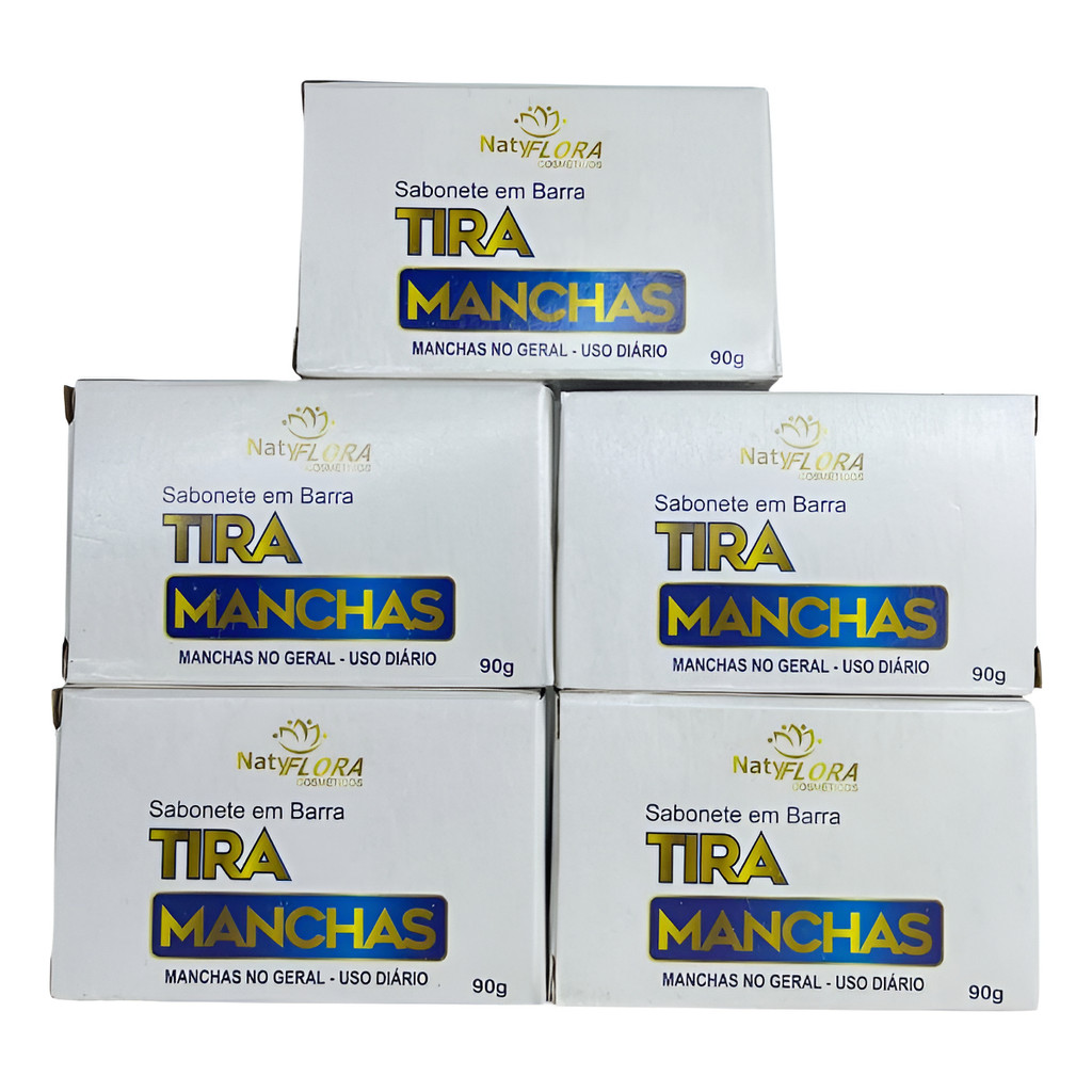 Kit Com 5 Sabonete Em Barra Tira Manchas 90g Natyflora