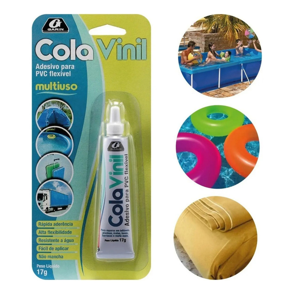 Cola Forte Pvc Vinil Piscina Barraca Reparo Conserto Furo
