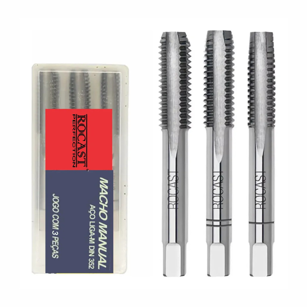 Jogo de Macho Manual M8 x 1,25mm com 3 pçs Rocast 264,0116 em Oferta na Shopee