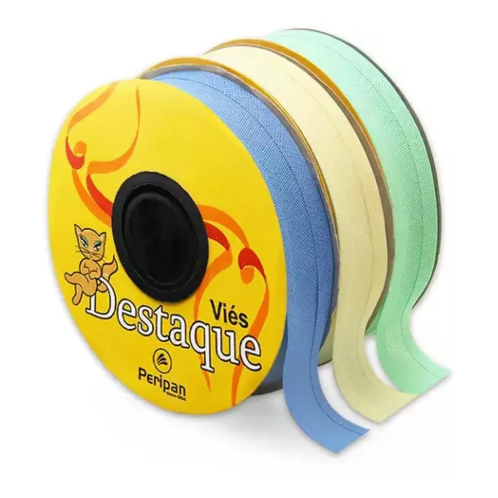 Viés de Algodão Várias Cores - Destaque - 24mm - Peça 20mt