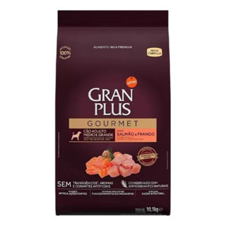 Gran Plus Gourmet Adulto Médio E Grande Salmão E Frango 10,1kg em Oferta na Shopee