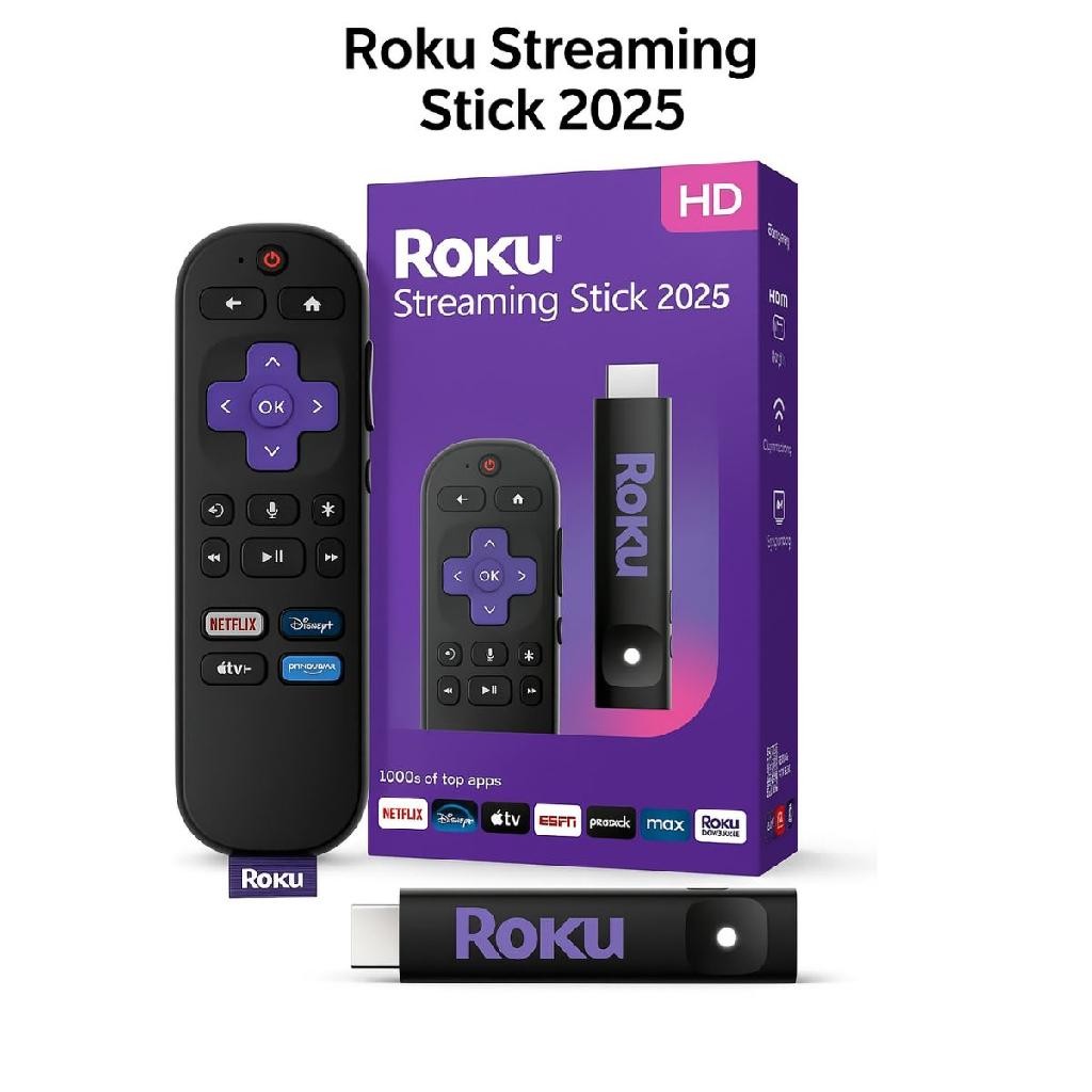 Roku Streaming Stick Full HD HDMI Transforma TV em Smart Controle por Voz WiFi 2025