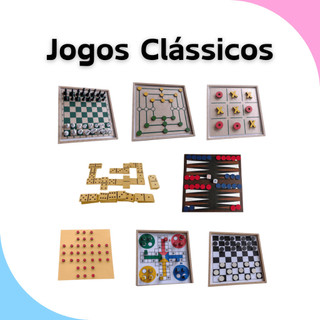 Jogos Tabuleiro Xadrez Dama Ludo Trilha Jogo da Velha Dominó Resta Um Jogo Mesa Tradicional Clássica