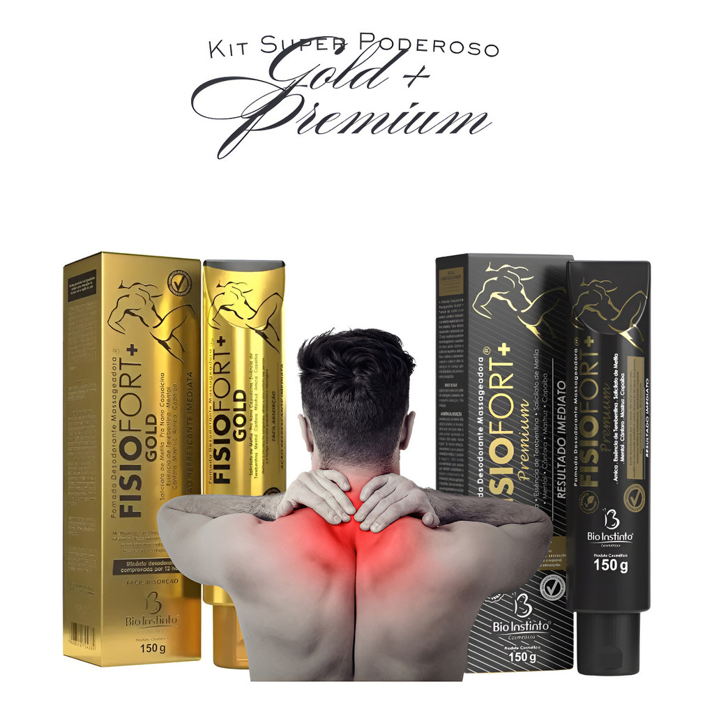 Kit 2 Pomadas Fisiofort Gold + Premium Alivio Corporal 300g