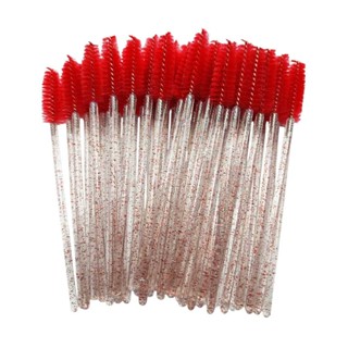 50 Escovinha de Cílios descartável com Glitter Vermelha em Oferta na Shopee