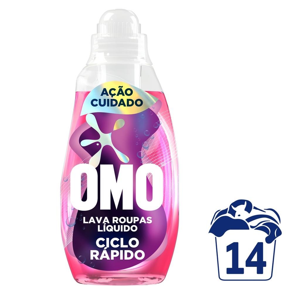 Lava-Roupas Líquido Omo Ciclo Rápido Ação Cuidado Frasco 750ml em Oferta na Shopee