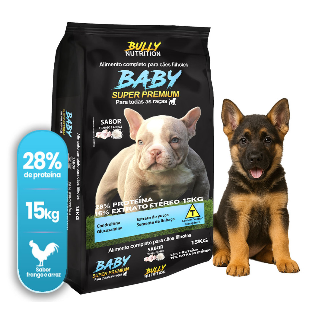 Ração Para Cães Filhotes Pastor Alemão Baby Super Premium 15Kg | Crescimento Saudavel