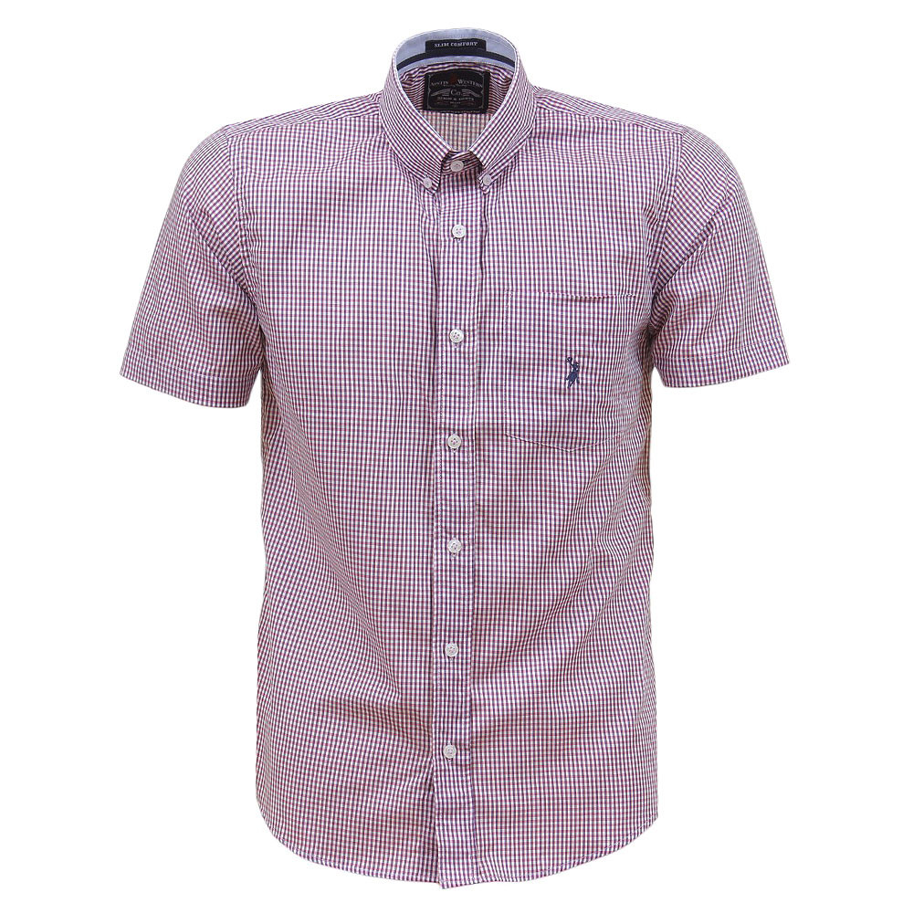 Camisa Masculina Manga Curta Roxa Austin 38465