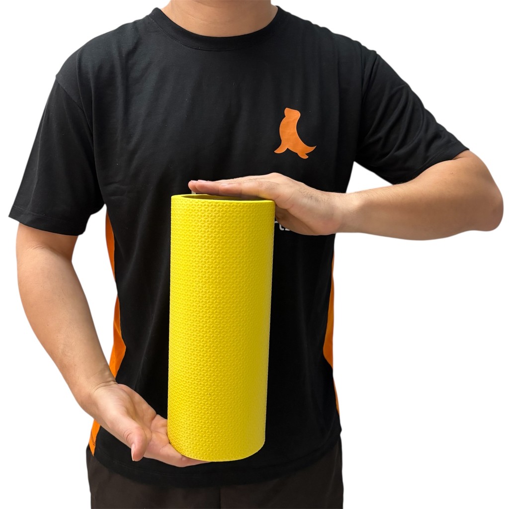 Rolo de Massagem Miofascial Em EVA 30x12cm Pilates Yoga Amarelo DF1140-AM Dafoca Sports
