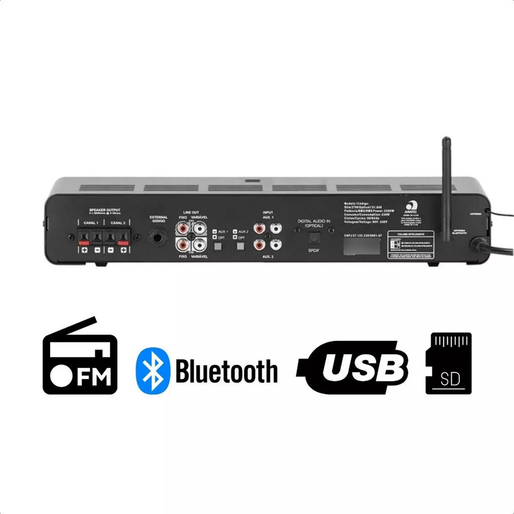 Amplificador Som Ambiente Frahm Receiver SLIM 2700 G5 OP