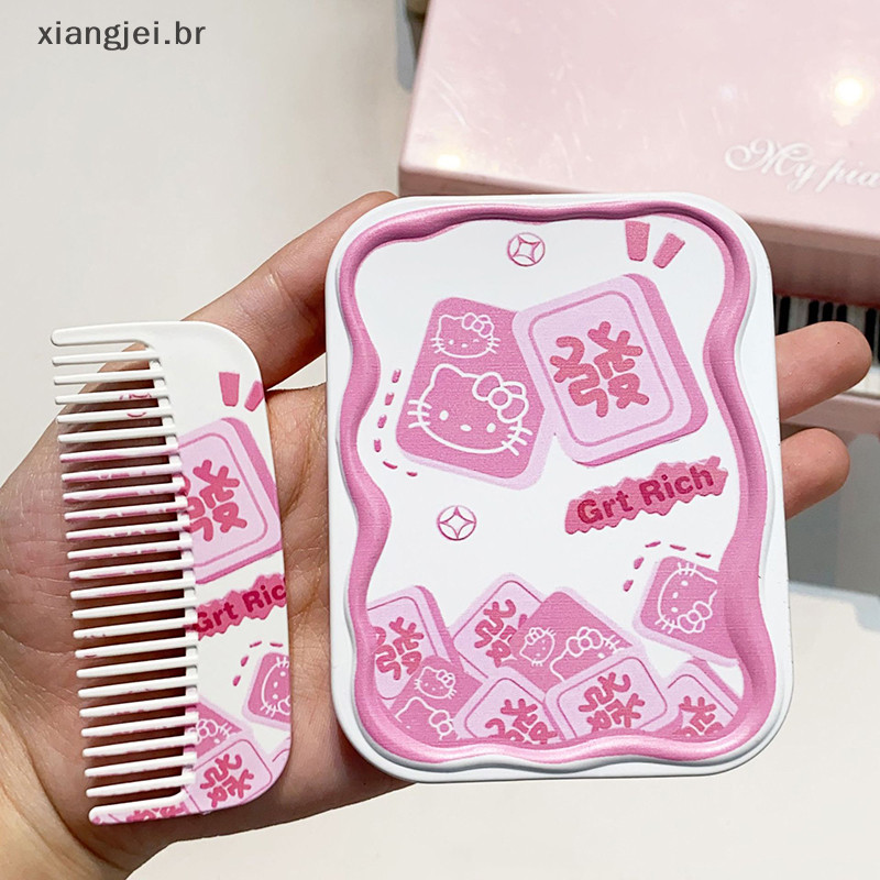 xiangjei Saniro Hello Kitty Mini Maquiagem Espelho Portátil Gato Kt Fofo Dois Lados Espelhos Dobráveis Mulheres Meninas Presentes BR