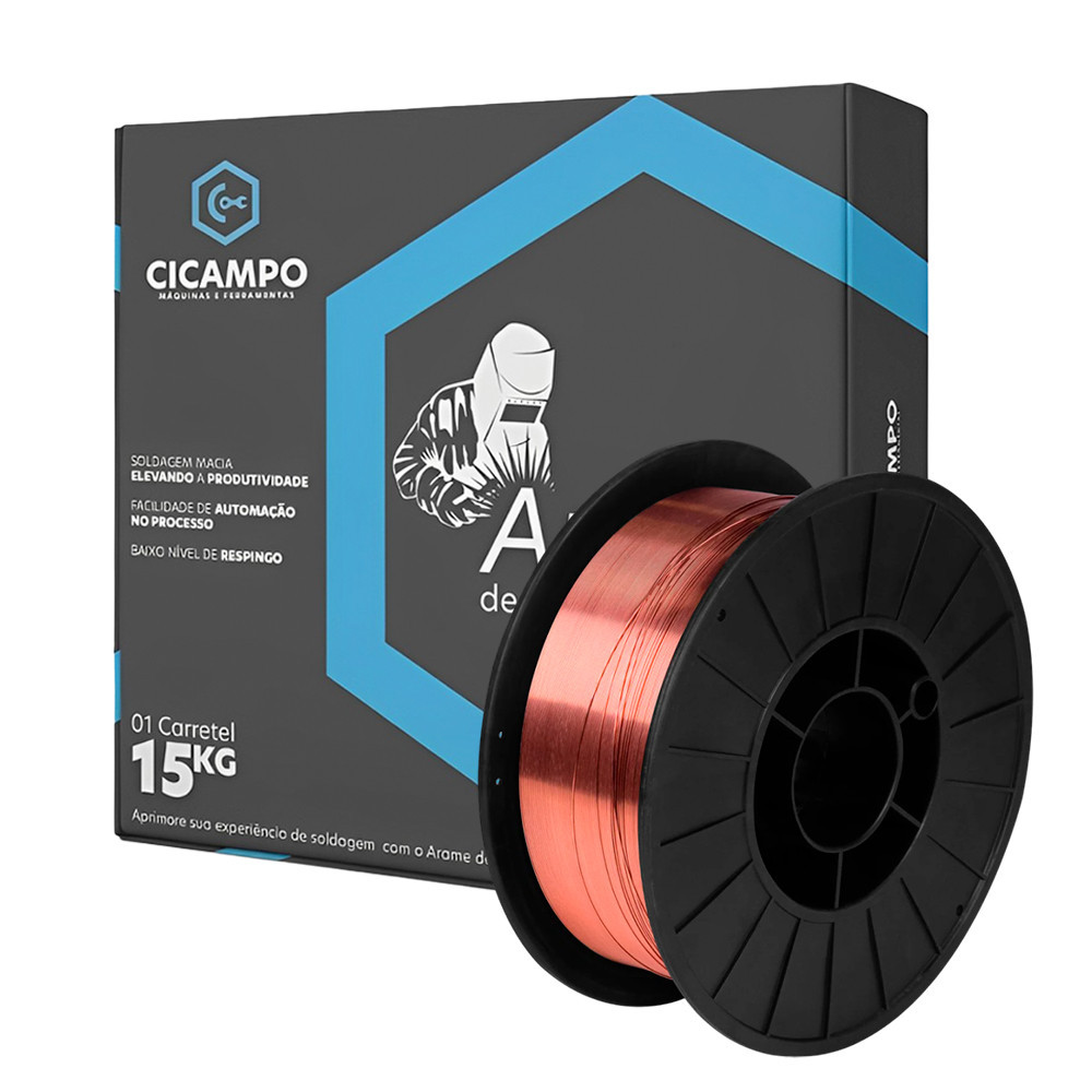 Arame para Solda MIG 1.0mm ER70S-6 15KG Cicampo em Oferta na Shopee