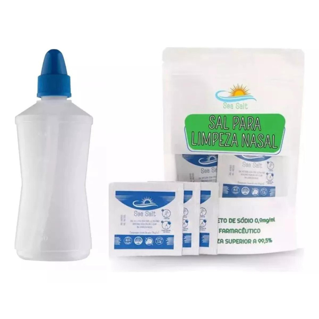 Soro Fisiologico Lavagem Nariz Kit 120 + Frasco Nasal 250ml