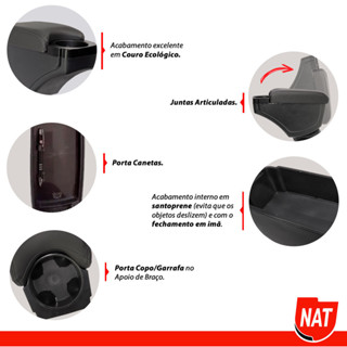 Apoio de Braço Fiesta 2011 Até 2014 E Ecosport 2010 Até 2012 C/ Porta Copo em Oferta na Shopee