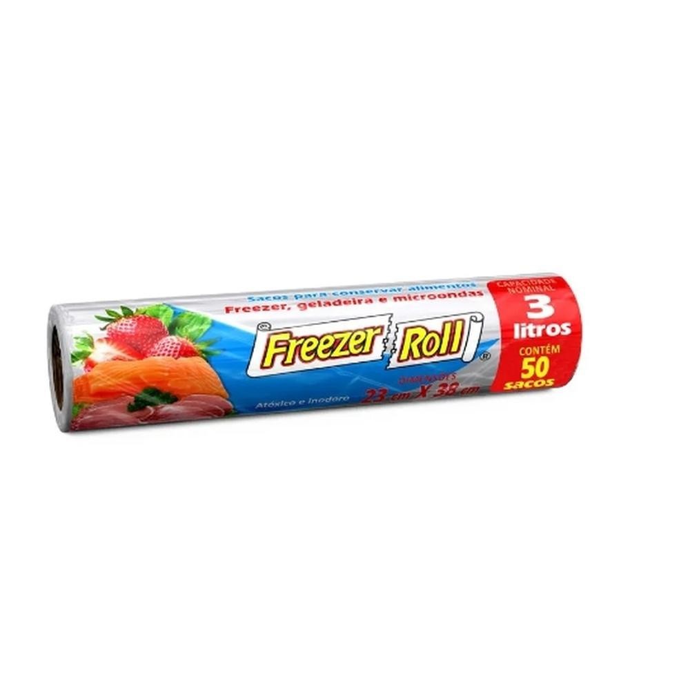 Saco Freezer 3L Dover Roll 50 Unid em Oferta na Shopee