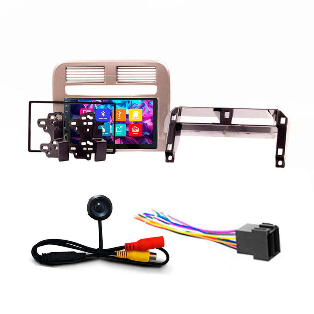 Kit Multimidia 7 Pol Punto 2008 2009 2010 2011 2012 Espelhamento Android Ios 2 Din Marrom Kiron Duto de Ar Camera Ré