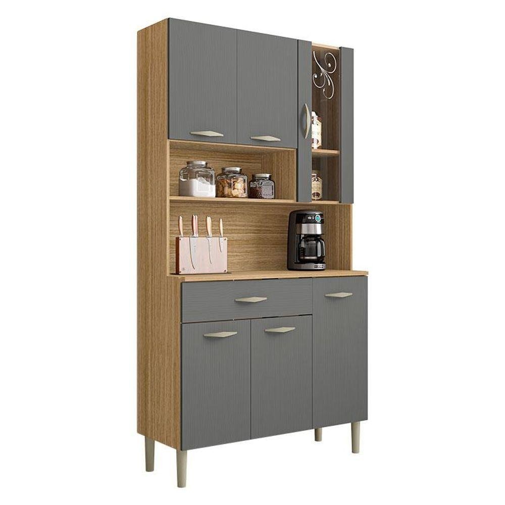 Kit Cozinha Golden 6 Portas Freijó Gris - Kits Paraná em Oferta na Shopee