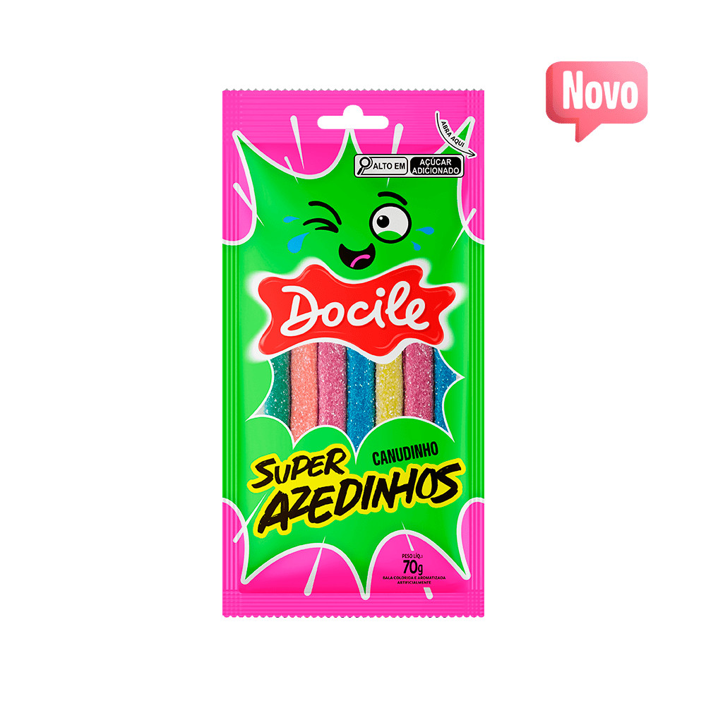 Canudinho Super Azedinhos 70g - Docile em Oferta na Shopee
