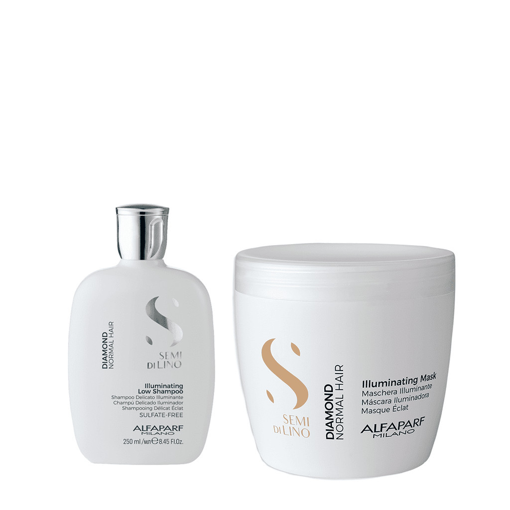 Kit Diamond Shampoo 250ml e Máscara 500ml - Alfaparf em Oferta na Shopee