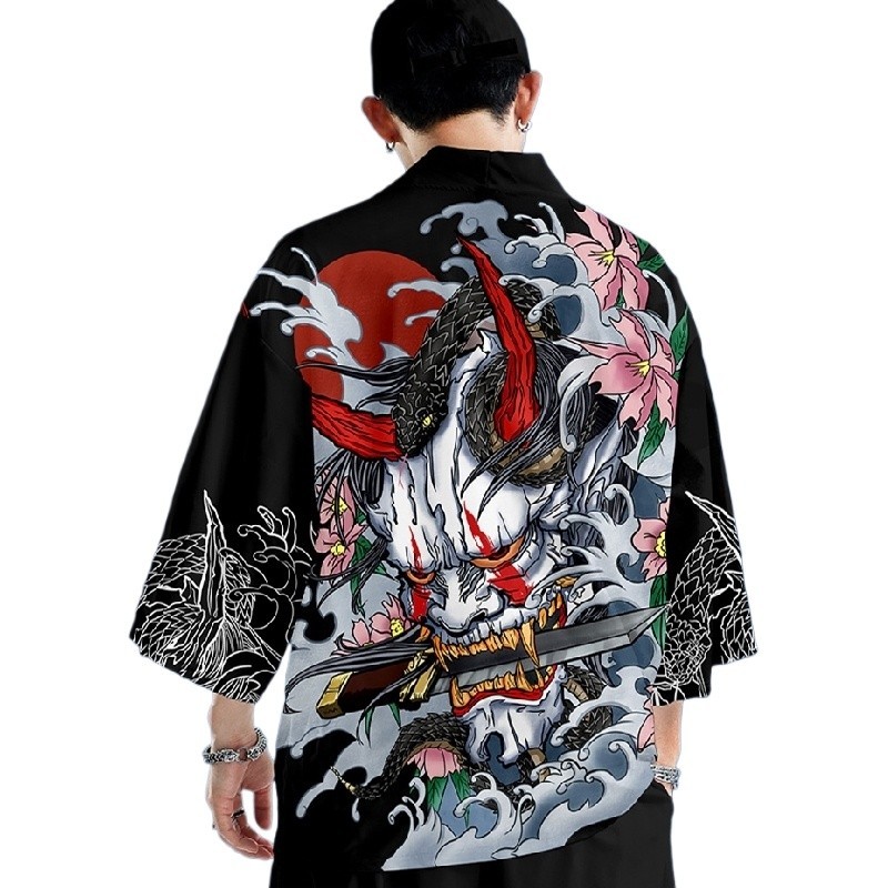 Kimono Grande Masculino Feminino Unissex Anime Japonês Haori Robe
