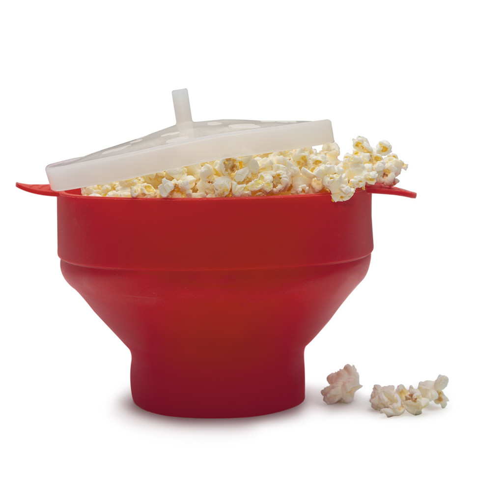 Pipoqueira de Silicone Pop Para Microondas Vermelha com Tampa Mori